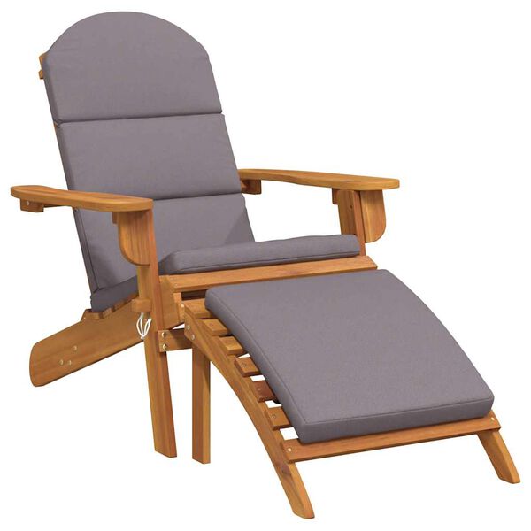 vidaXL Adirondack Garden Chair with Footrest Solid Wood Acacia
