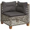 vidaXL 9 Piece Garden Sofa Set with Cushions Grey Poly Rattan
