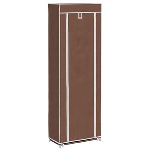 vidaXL Fabric Shoe Cabinet with Cover 57 x 29 x 162 cm Brown