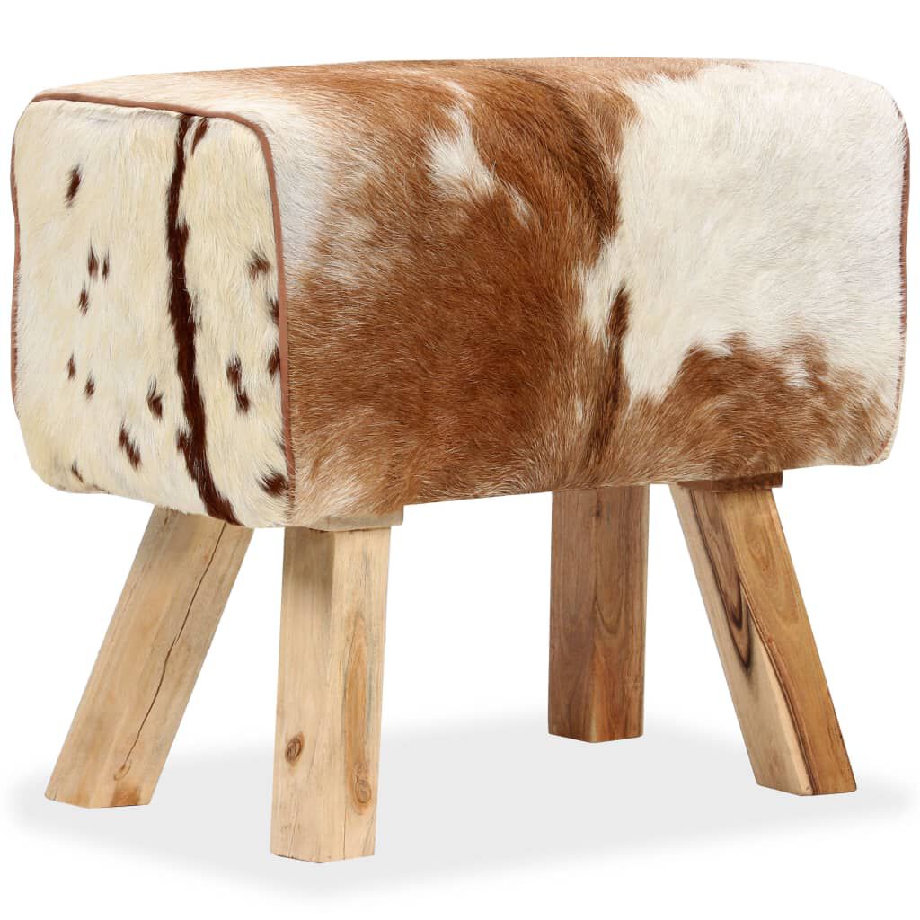 vidaXL Stool Genuine Goat Leather 60x30x50 cm
