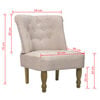 vidaXL French Chair Cream Fabric