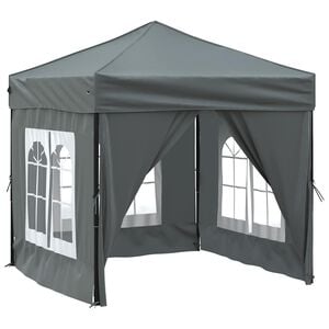 vidaXL Folding Party Tent with Sidewalls Anthracite 2x2 m