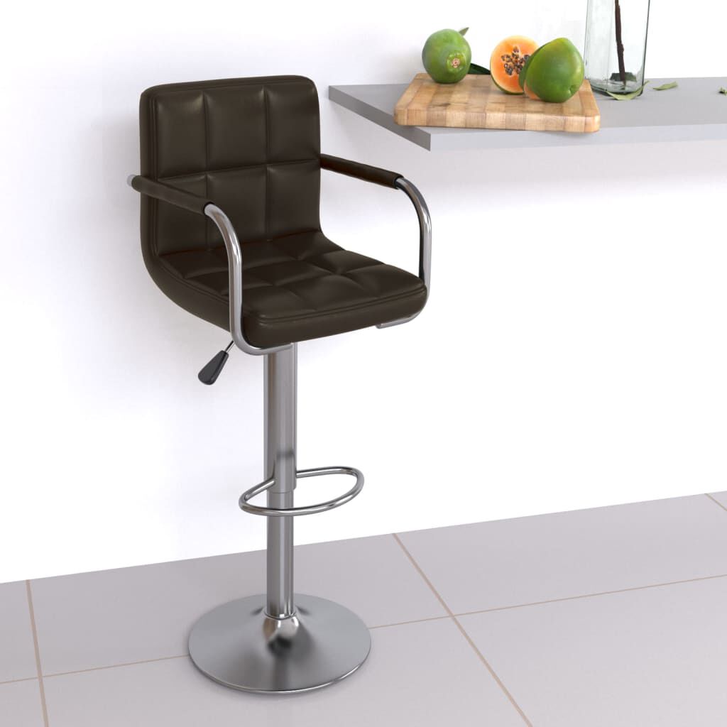 vidaXL Bar Stool Brown Faux Leather