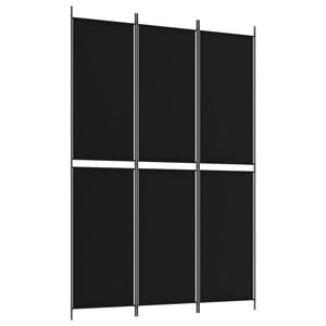 vidaXL 3-Panel Room Divider Black 150x220 cm Fabric