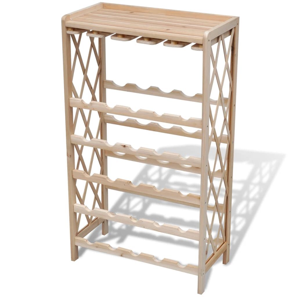 vidaXL Wine Rack for 25 Bottles Solid Fir Wood
