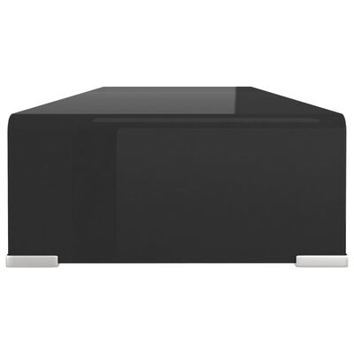 vidaXL TV Stand/Monitor Riser Glass Black 80x30x13 cm, black vidaXL TV Stand/Monitor Riser Glass Black 80x30x13 cm