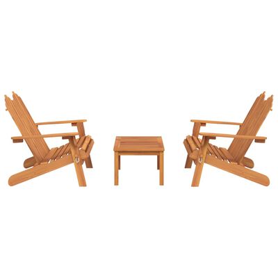 vidaXL 3 Piece Adirondack Garden Lounge Set Solid Wood Acacia, brown vidaXL 3 Piece Adirondack Garden Lounge Set Solid Wood Acacia
