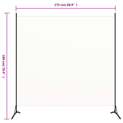 vidaXL 1-Panel Room Divider White 175x180 cm, white vidaXL 1-Panel Room Divider White 175x180 cm