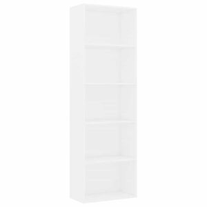vidaXL 5-Tier Book Cabinet White 60x30x189 cm Engineered Wood