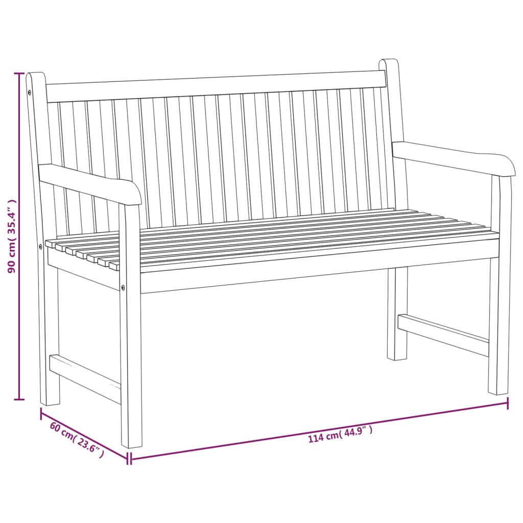 vidaXL 3 Piece Garden Dining Set Solid Wood Teak
