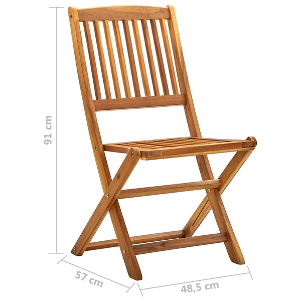 vidaXL Folding Outdoor Chairs 2 pcs Solid Acacia Wood
