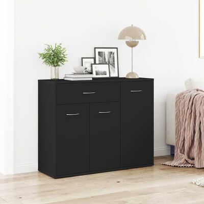 vidaXL Sideboard Black 88x30x70 cm Engineered Wood, black vidaXL Sideboard Black 88x30x70 cm Engineered Wood