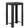 vidaXL 3 Piece Garden Bar Set with Cushions Poly Rattan Black