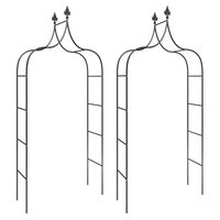 vidaXL Garden Arches 2 pcs Black 120x38x260 cm Steel,  vidaXL Garden Arches 2 pcs Black 120x38x260 cm Steel