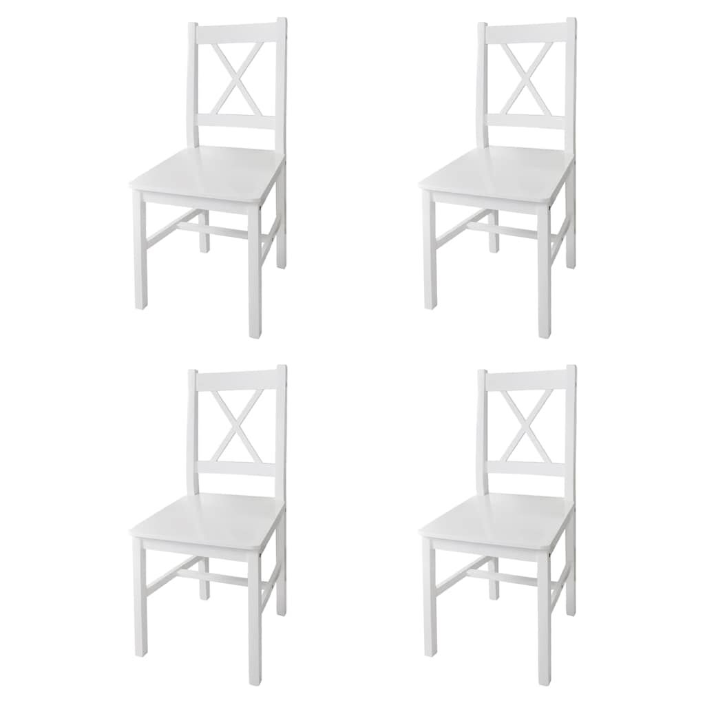 vidaXL Dining Chairs 4 pcs White Pinewood