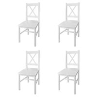 vidaXL Dining Chairs 4 pcs White Pinewood, white vidaXL Dining Chairs 4 pcs White Pinewood