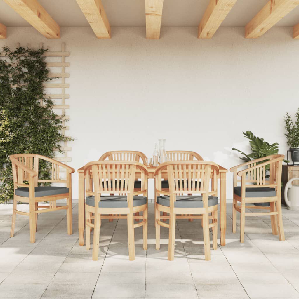 vidaXL 7 Piece Garden Dining Set Solid Wood Teak