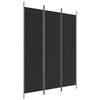 vidaXL 3-Panel Room Divider Black 150x200 cm Fabric