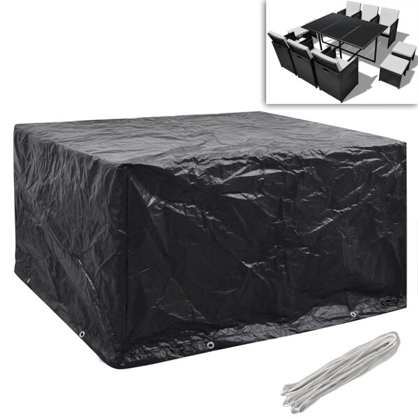 vidaXL Garden Furniture Covers 2pcs 6 Person Poly Rattan 172x113cm