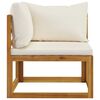 vidaXL 9 Piece Garden Lounge Set with Cushion Cream Solid Acacia Wood