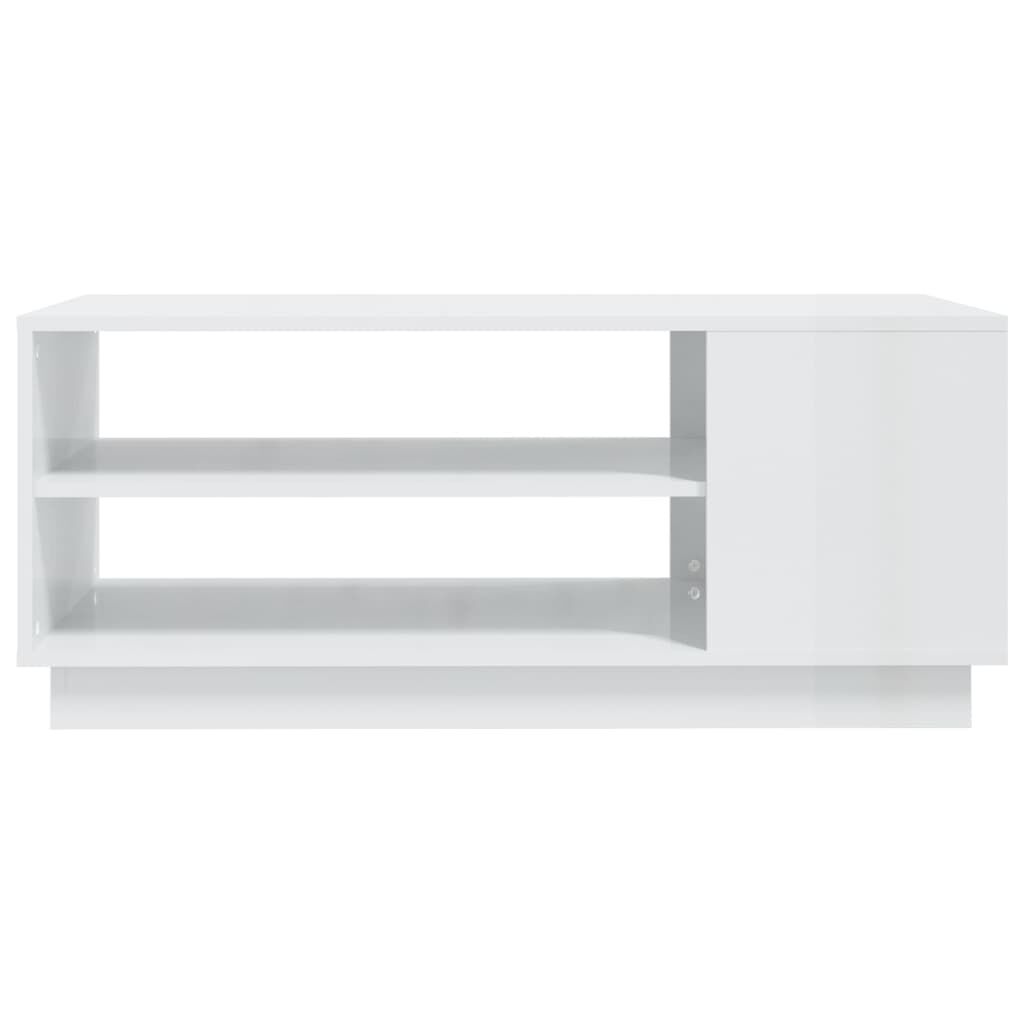 vidaXL Coffee Table High Gloss White 102x55x43 cm Engineered Wood