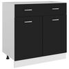 vidaXL Drawer Bottom Cabinet "Lyon" Black 80x46x81,5 cm Engineered Wood
