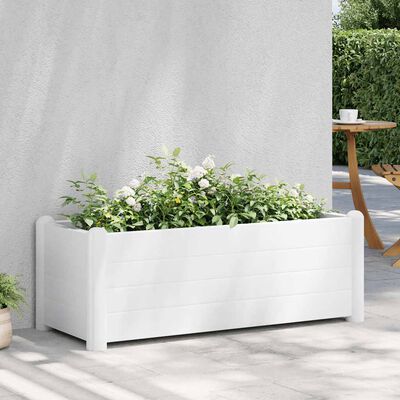 vidaXL Garden Raised Bed PP White 100x43x35 cm, white vidaXL Garden Raised Bed PP White 100x43x35 cm