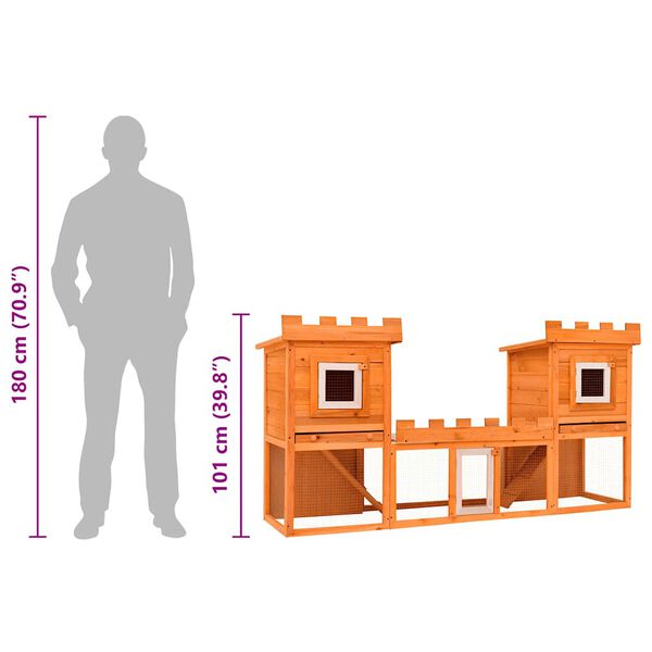 vidaXL Outdoor Large Rabbit Hutch House Pet Cage Double House