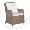 vidaXL 3 Piece Bistro Set with Cushions and Pillows Poly Rattan Brown