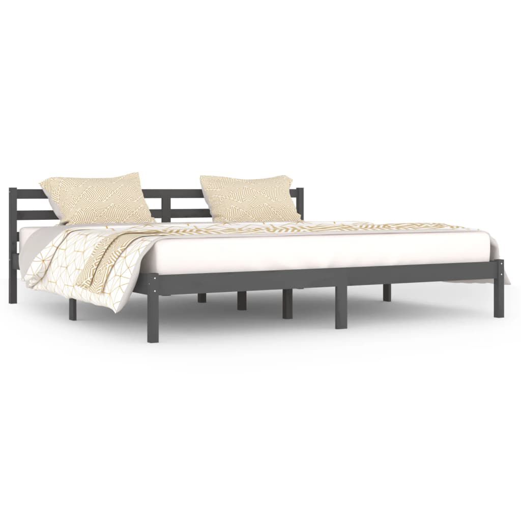 vidaXL Bed Frame without Mattress Solid Wood Pine 200x200cm Grey