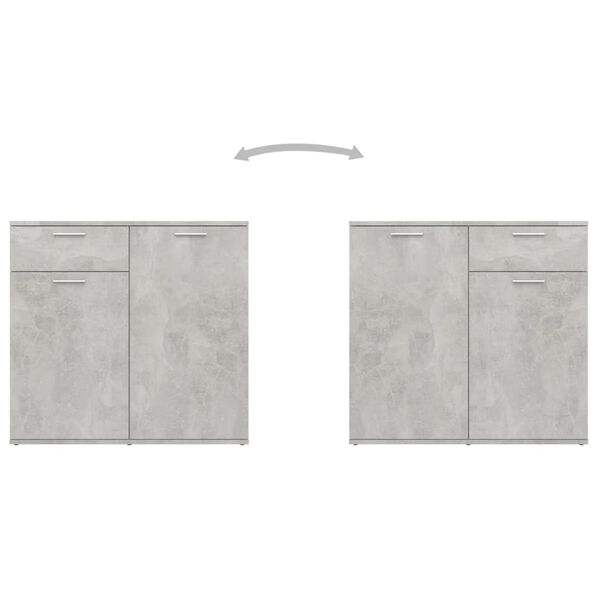 vidaXL Sideboard Concrete Grey 80x36x75 cm Engineered Wood