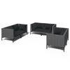 vidaXL 6 Piece Garden Lounge Set with Cushions Poly Rattan Dark Grey