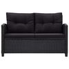 vidaXL 6 Piece Garden Sofa Set with Cushions Poly Rattan Black