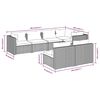 vidaXL 7 Piece Garden Lounge Set with Cushions Grey Poly Rattan