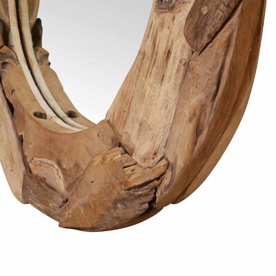 vidaXL Decorative Mirror Teak 60 cm Round,  vidaXL Decorative Mirror Teak 60 cm Round