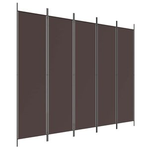 vidaXL 5-Panel Room Divider Brown 250x200 cm Fabric