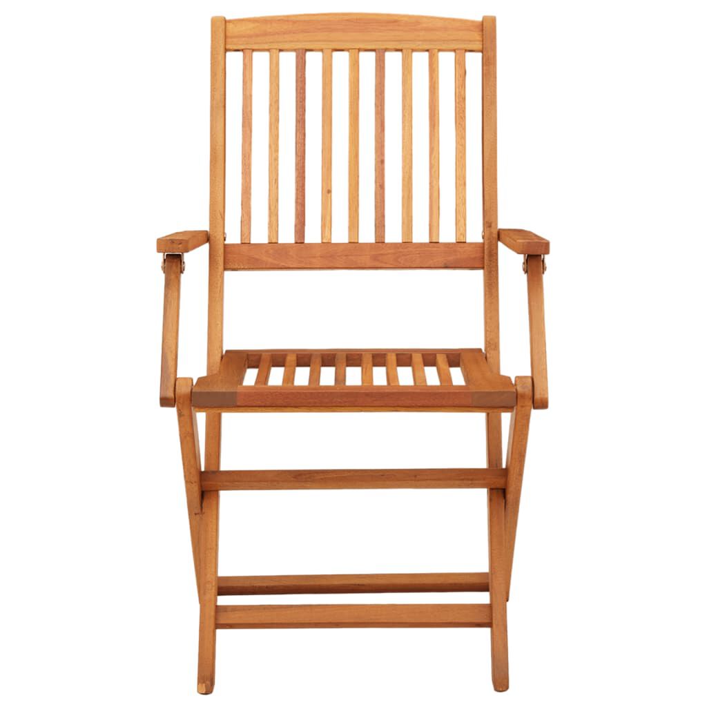 vidaXL Folding Garden Chairs 2 pcs Solid Eucalyptus Wood