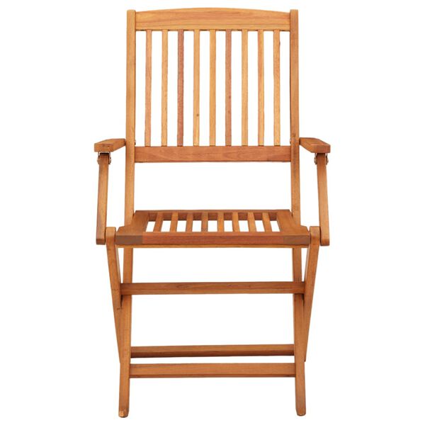 vidaXL Folding Garden Chairs 2 pcs Solid Eucalyptus Wood