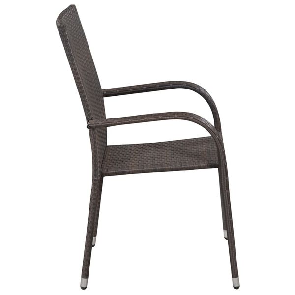 vidaXL 5 Piece Garden Dining Set Brown and Black