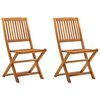 vidaXL Folding Chairs 2 pcs Solid Acacia Wood