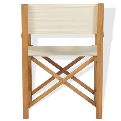 vidaXL Folding Director's Chair Solid Teak Wood, cream vidaXL Folding Director's Chair Solid Teak Wood