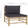 vidaXL 4 Piece Garden Lounge Set with Dark Grey Cushions Bamboo