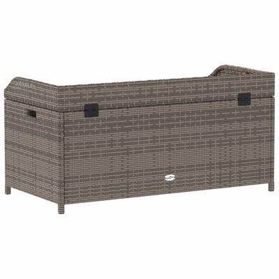 vidaXL Storage Bench Grey 100x50x52 cm Poly Rattan and Acacia Wood, grey vidaXL Storage Bench Grey 100x50x52 cm Poly Rattan and Acacia Wood