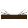 vidaXL Sun Lounger with Cushion and Tea Table Poly Rattan Brown