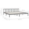 vidaXL Bed Frame without Mattress Grey Solid Wood Super King Size