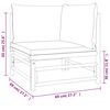 vidaXL 7 Piece Garden Lounge Set with Cream White Cushions Bamboo