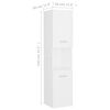 vidaXL Bathroom Cabinet White 30x30x130 cm Engineered Wood