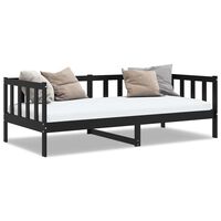 vidaXL Day Bed without Mattress Black Solid Wood Pine 90x200cm, black vidaXL Day Bed without Mattress Black Solid Wood Pine 90x200cm