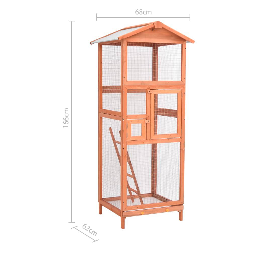 vidaXL Bird Cage 68x62x166 cm Solid Firwood