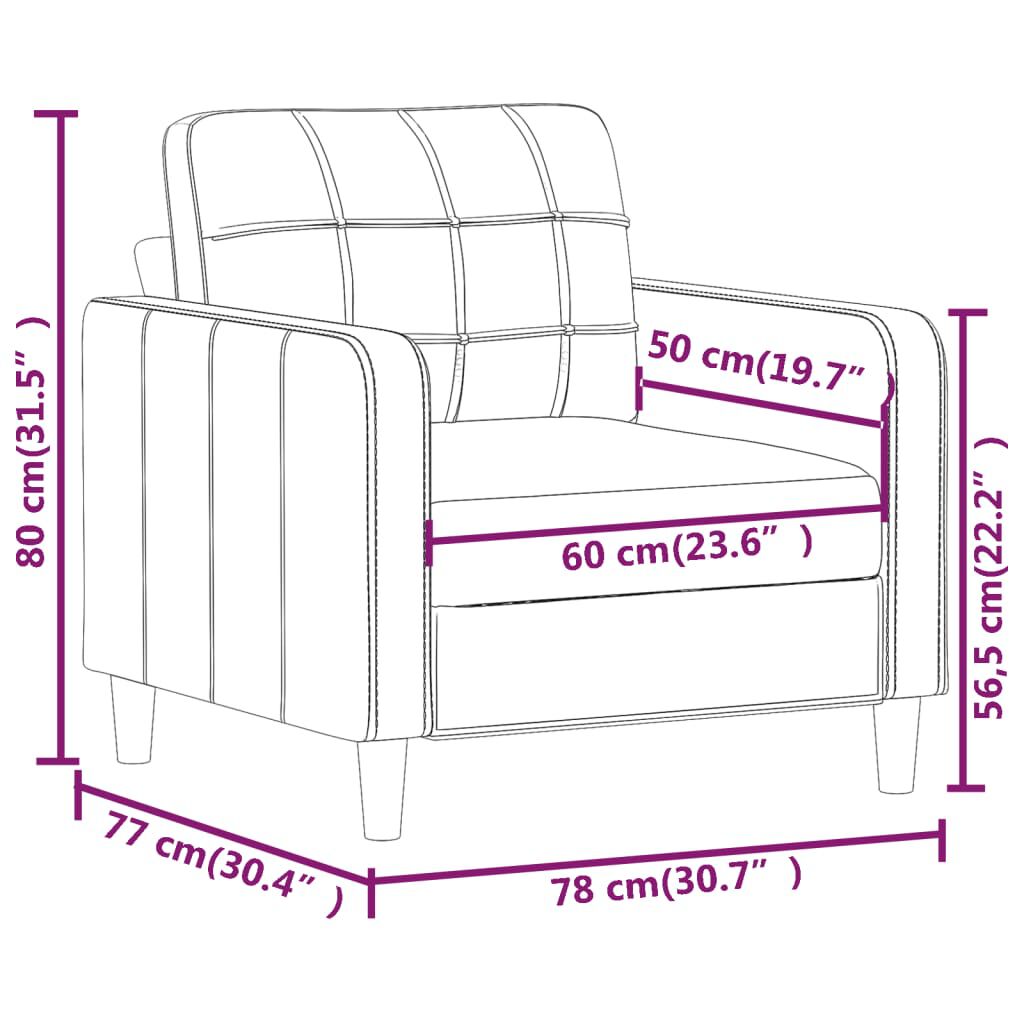 vidaXL 3-Seater Sofa Cream 180 cm Fabric